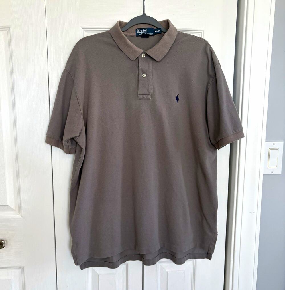Polo by Ralph Lauren Men’s XL Gray Solid Classic Fit Short Sleeve Cotton Polo